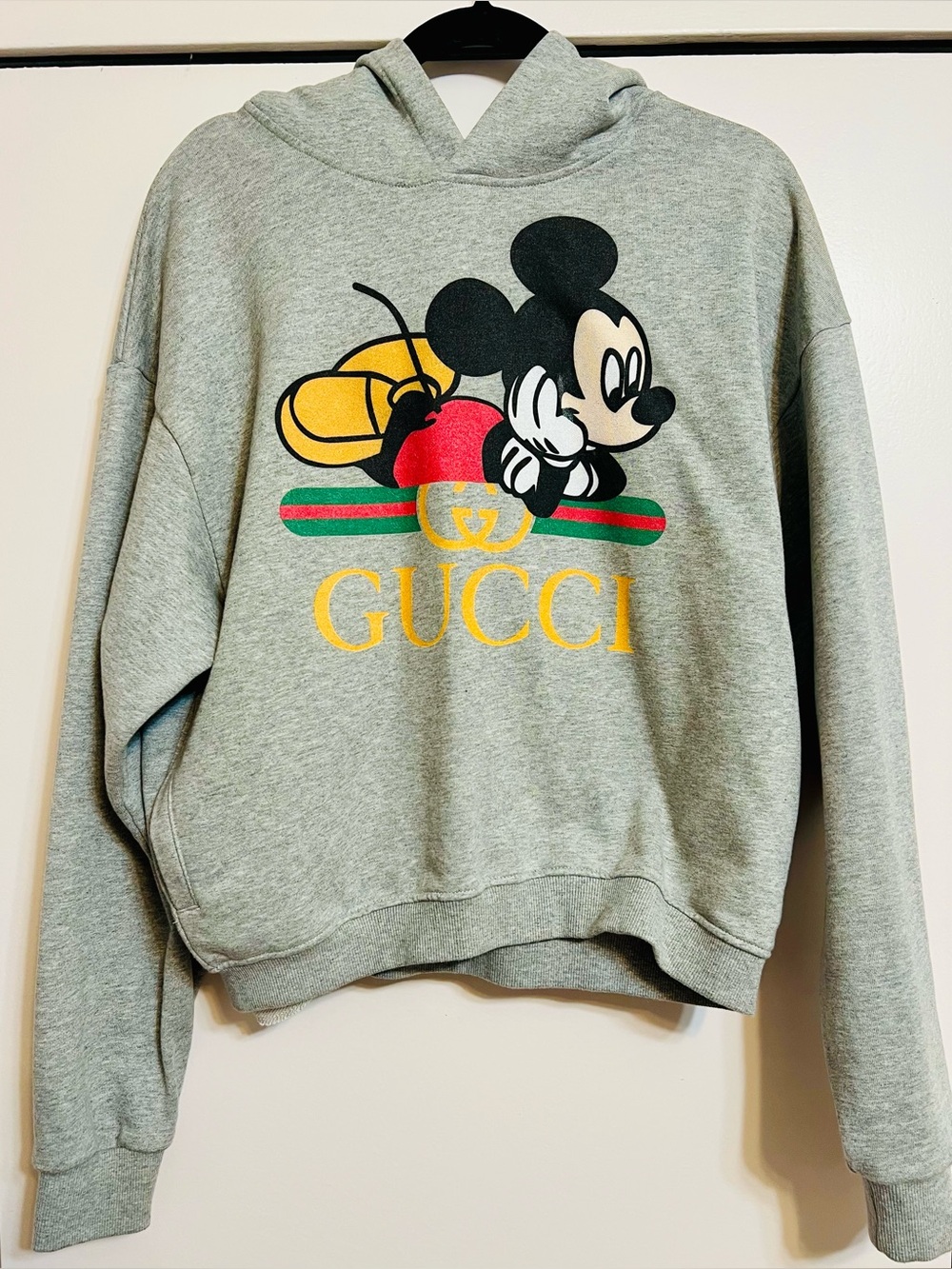 Mickey Mouse Gucci Graphic Gray Hoodie